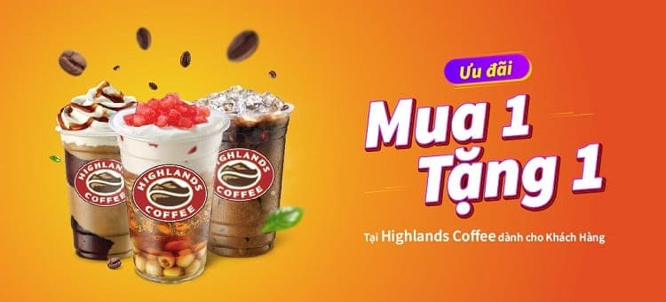 Highlands Coffee tung ra chương trình khuyến mãi mua 1 tặng 1