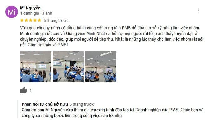 Đánh giá của học viên về Học viện PMS trên Google Maps