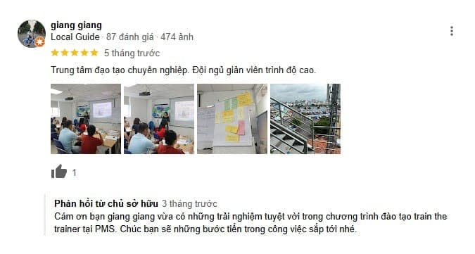 Đánh giá của học viên về Học viện PMS trên Google Maps