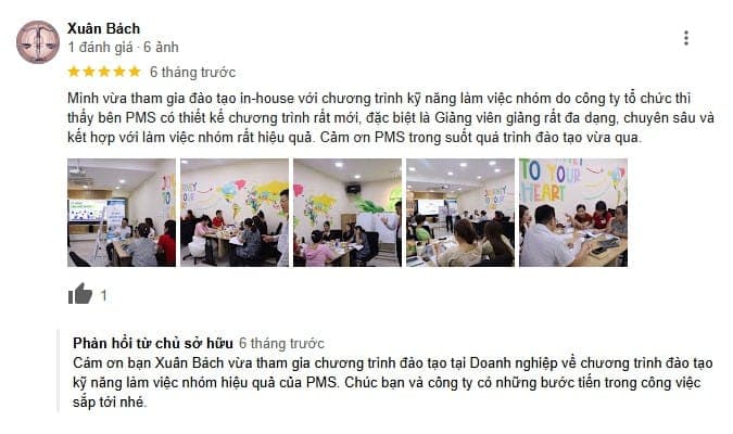 Đánh giá của học viên về Học viện PMS trên Google Maps