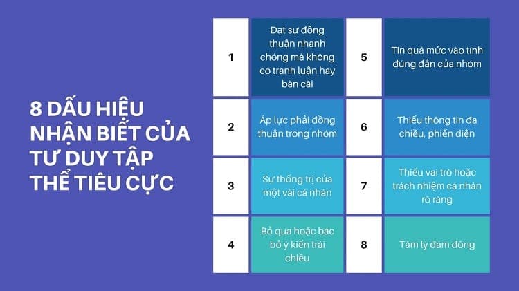 8 dấu hiệu tư duy tập thể tiêu cực